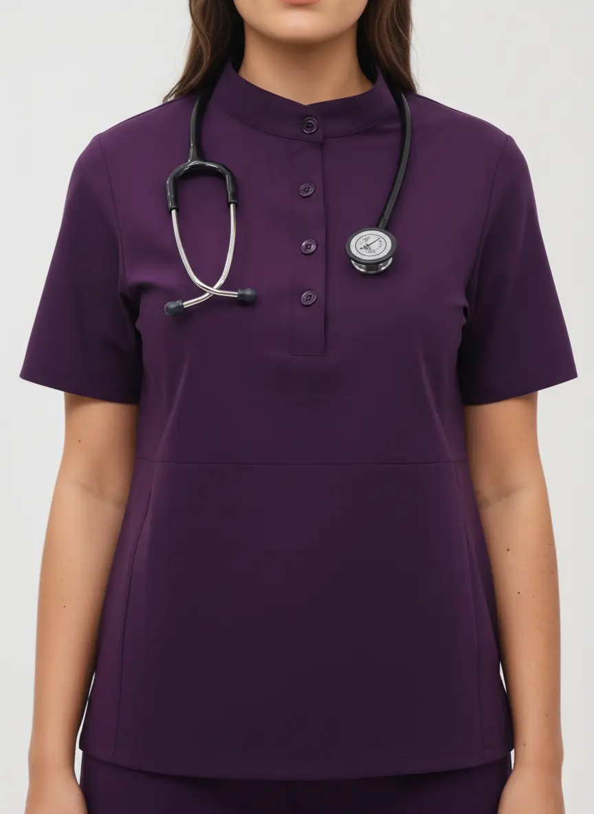 HAUT COL MANDARIN - DEUX POCHES - ALICIA STYLE™ SoignerAvecStyle™