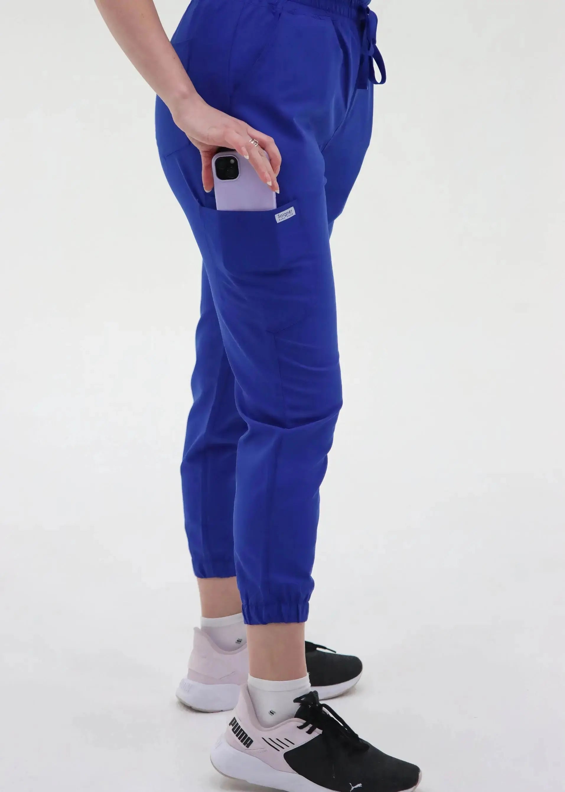 ZÉNA STYLE™ - PANTALON JOGGER SIX POCHES BLEU ROYAL SoignerAvecStyle™