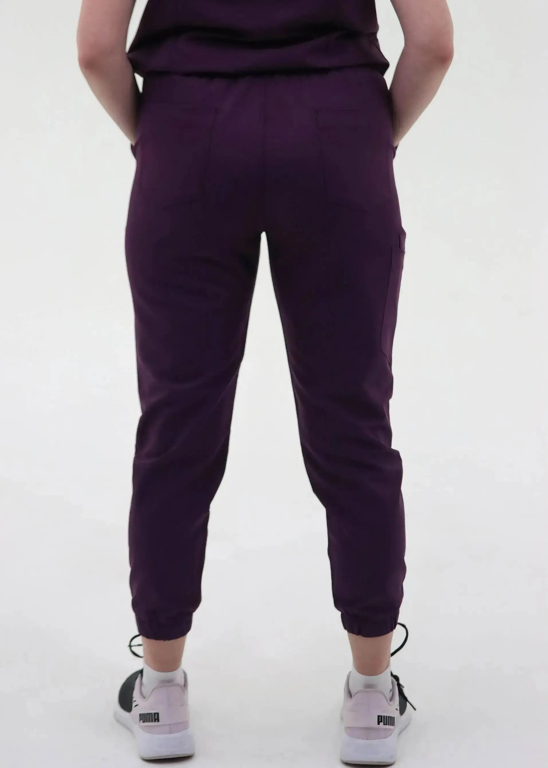 EVA STYLE™ - PANTALON JOGGER SIX POCHES AUBERGINE SoignerAvecStyle™