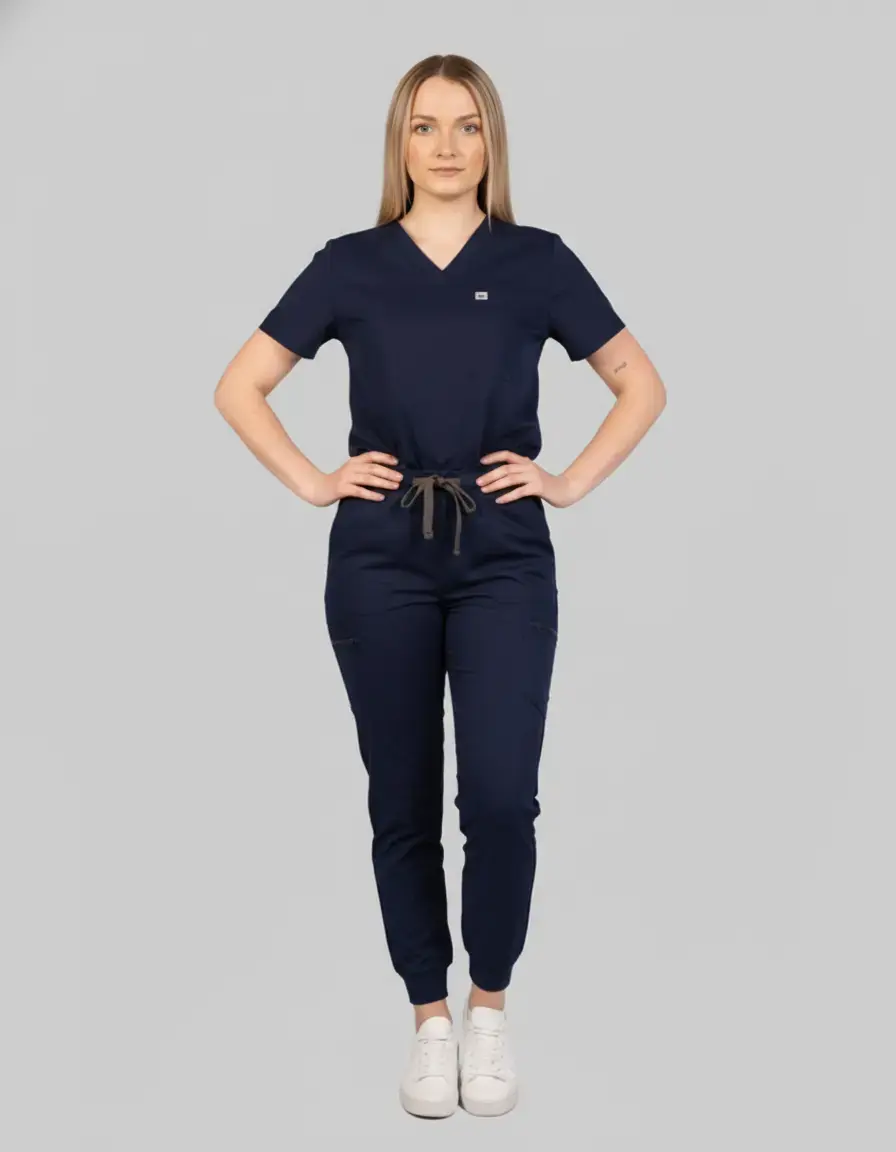 HAUT DE BLOUSE À COL EN V UNE POCHE - CORALIE STYLE™ SoignerAvecStyle™