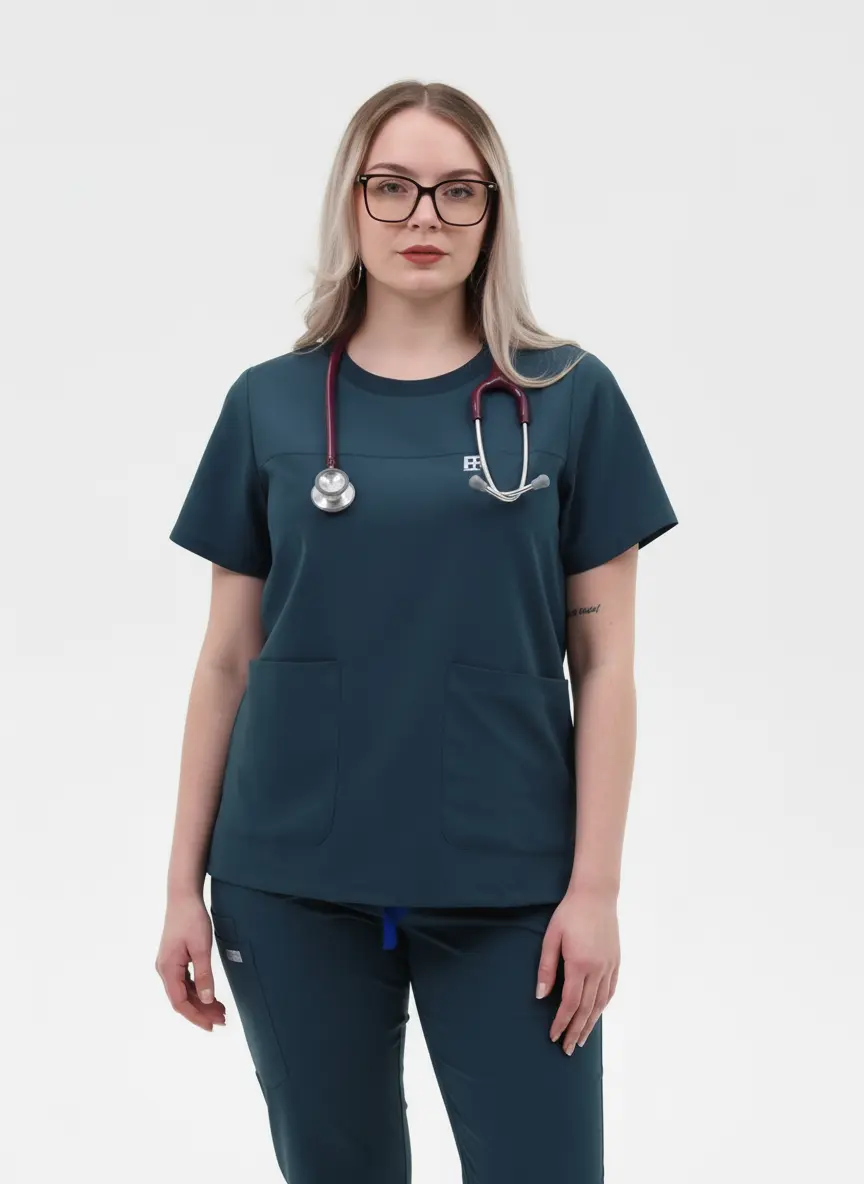 HAUT COL ROND - TROIS POCHES - GABRIELLA STYLE™ - SoignerAvecStyle™