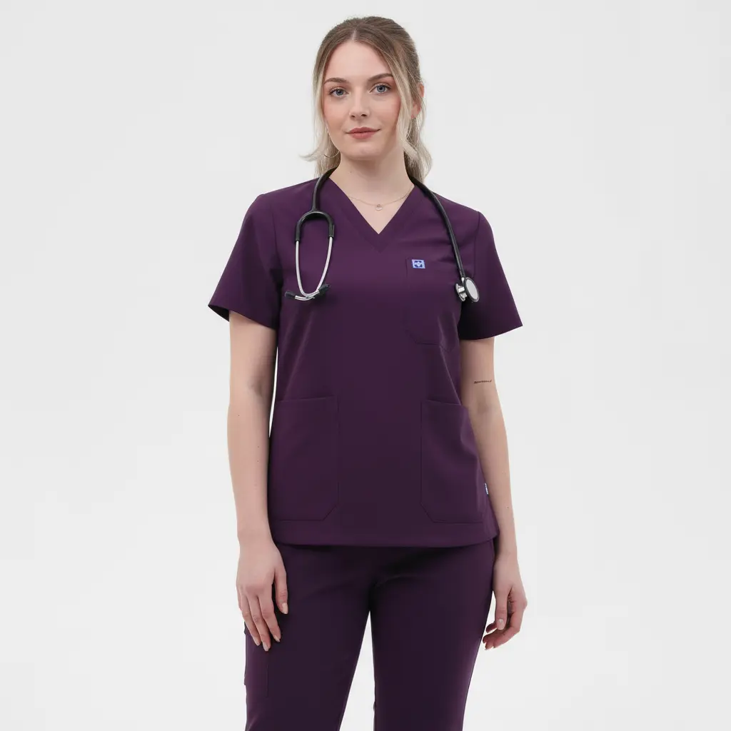 HAUT COL EN V - TROIS POCHES - EVA STYLE™ SoignerAvecStyle™