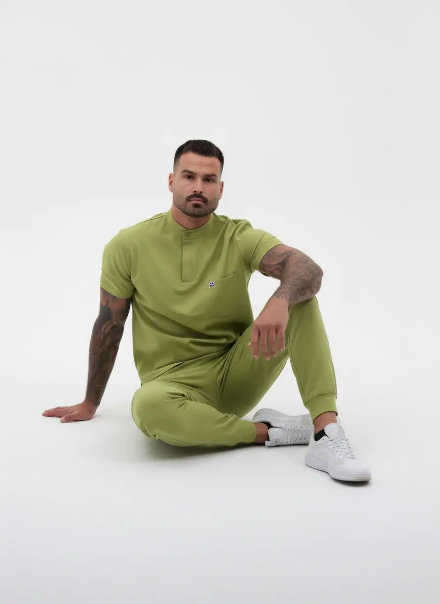 SCRUB TOP COL MANDARIN - TROIS POCHES - DANIEL HENLE STYLE™