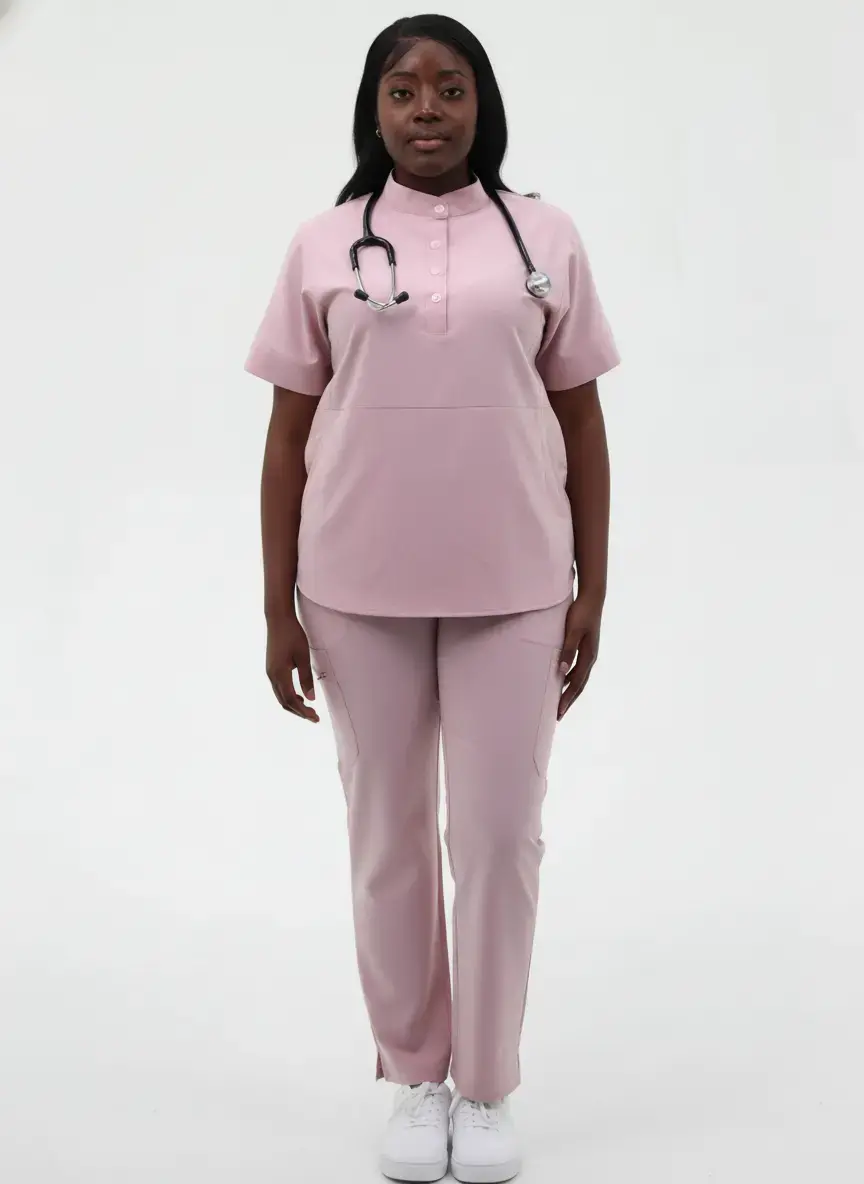 HAUT COL MANDARIN - DEUX POCHES - ALICIA STYLE™ SoignerAvecStyle™