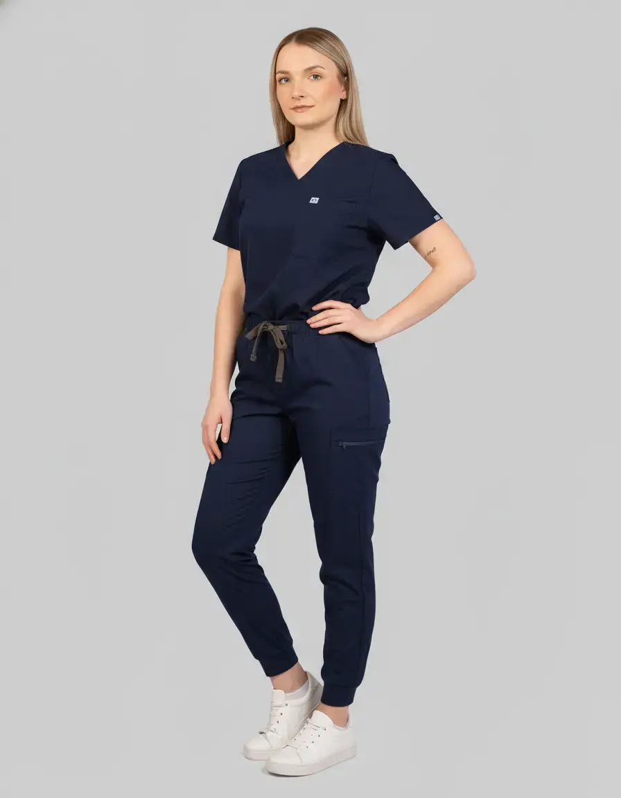 HAUT DE BLOUSE À COL EN V UNE POCHE - CORALIE STYLE™ SoignerAvecStyle™